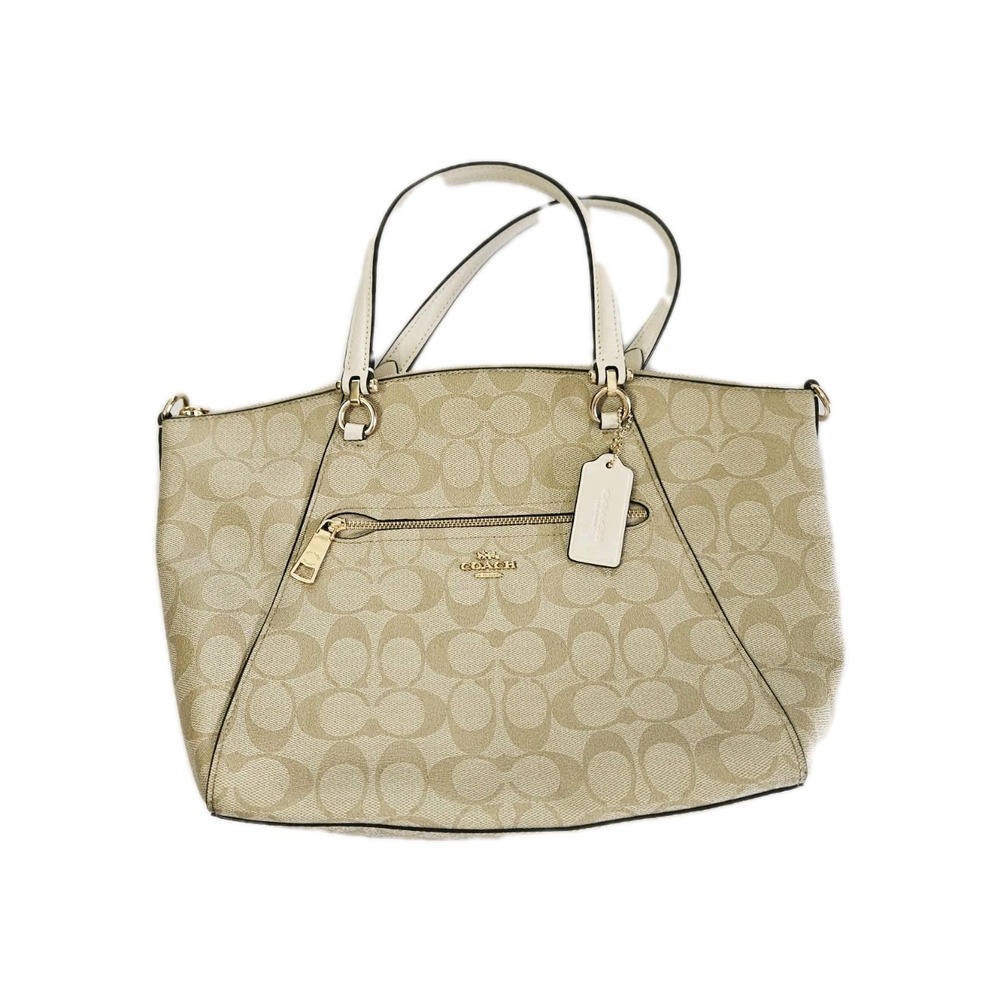 Coach Prairie Satchel Women's Signature Canvas Purse Light Khaki Chalk Color